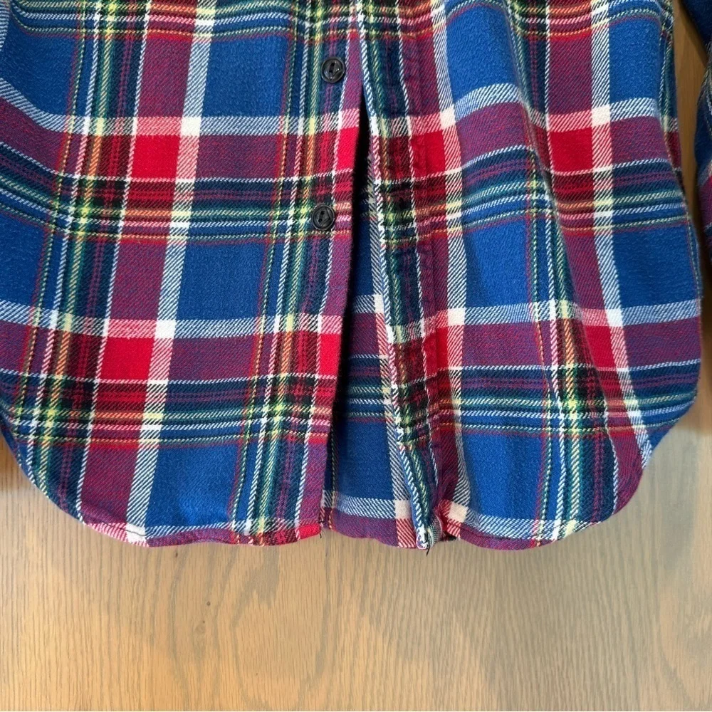 Polo  Ralph Lauren Red and Blue Casual Button Down Shirt Plaid Cotton / XSM